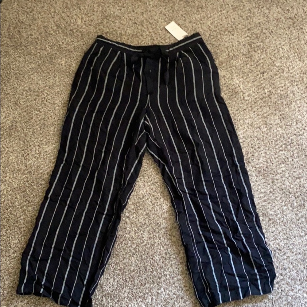 A New Day Wide Leg Cropped Linen Pants